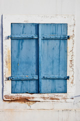 Blue wooden shutter in Colmar France