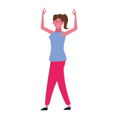 Cartoon woman excited, flat design