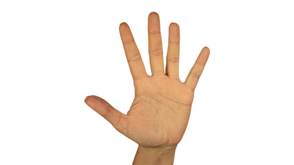 main qui fait le chiffre 5
