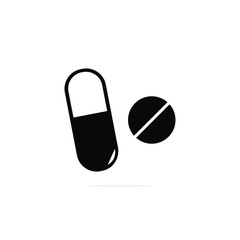 Pills and capsules vector icon