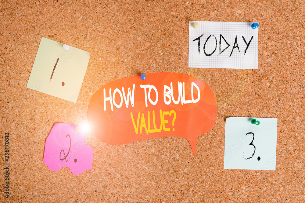 Poster word writing text how to build value question. business photo showcasing ways for developing growing
