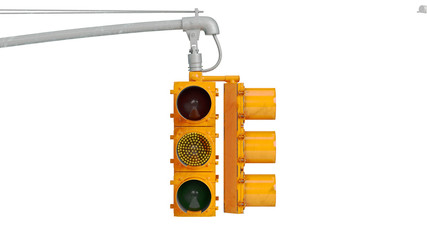 Traffic light yellow sign stoplight. 3D rendering - 295171062