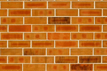 Orange color brick wall texture with 1/3 offset stagger brickwork pattern