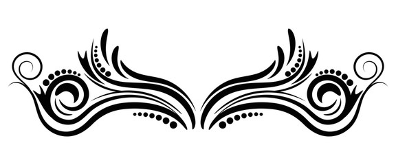 Abstract curly element for design, swirl, curl, divider. Vector illustration.  