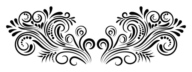 Fototapeta premium Abstract curly element for design, swirl, curl, divider. Vector illustration. 