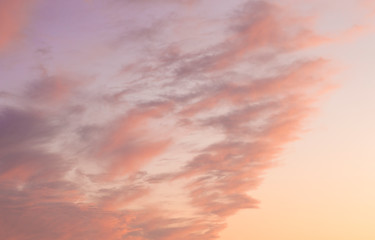pink-blue clouds during sunset