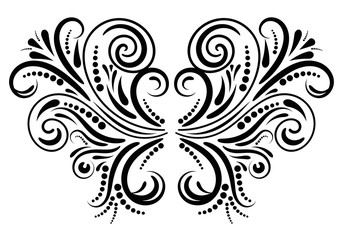 Abstract curly element for design, swirl, curl, divider. Vector illustration.  