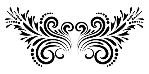 Abstract curly element for design, swirl, curl, divider. Vector illustration.  