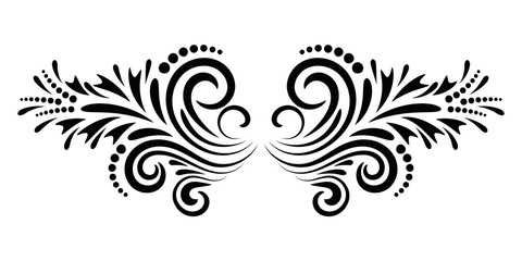 Abstract curly element for design, swirl, curl, divider. Vector illustration.  