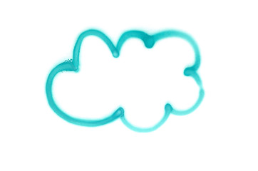 Graffiti cloud sign sprayed on white isolated background
