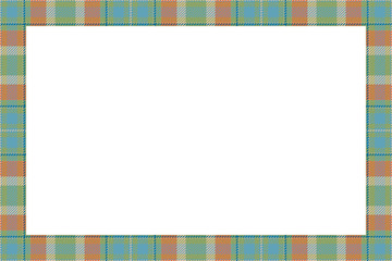 Vintage frame vector. Scottish border pattern retro style. Tartan plaid ornament.