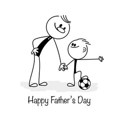 Happy Fathers Day. Father and son.  Vector illustration.