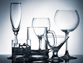 assorted alcoholic beverage glasses