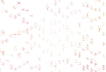 Light Pink, Yellow vector template with isolated numerals.