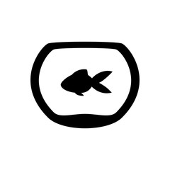 An abstract sign of a fish tank. Isolated Vector
