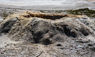 Geothermal feature at old faithful area at Yellowstone National Park (USA)
