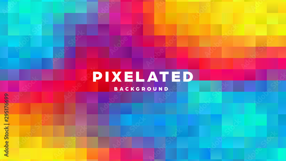 Wall mural polygonal abstract background with squares. colorful gradient design. low poly geometric rectangle s