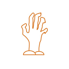 Halloween zombie hand vector design