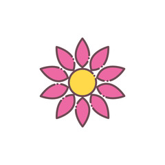 Fototapeta premium Isolated pink flower icon vector design