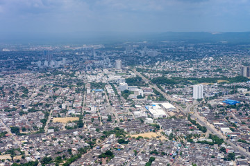 Fototapeta na wymiar ciudad de Cartagena Colombia vista aérea