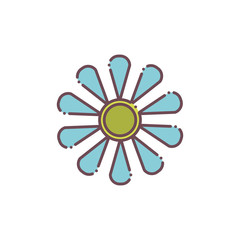 Isolated blue flower icon vector design