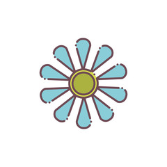Obraz premium Isolated blue flower icon vector design