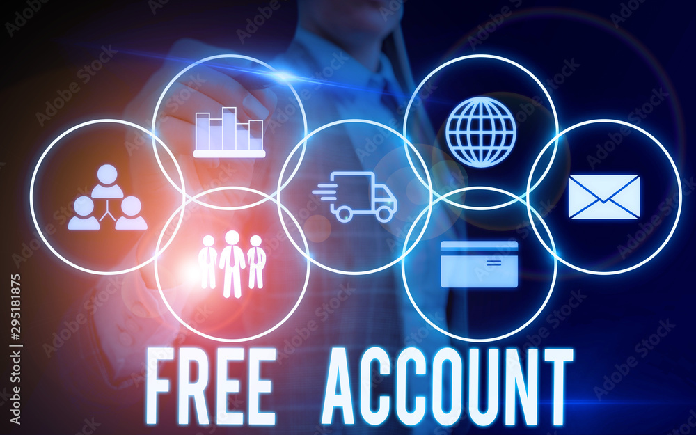 Poster writing note showing free account. business concept for signing up demonstratingal information or lo