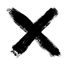 Two crossed vector brush strokes. Rejected sign in grunge style. X marks