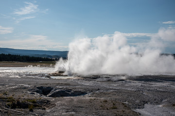 Geothermal feature at old faithful area at Yellowstone National Park (USA)