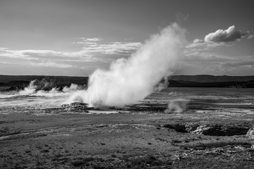 Geothermal feature at old faithful area at Yellowstone National Park (USA)