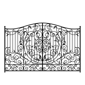 Forged gate illustration. Vector EPS10.