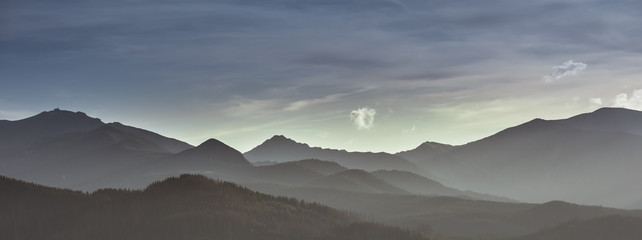 Tatra Mountains range at dusk © lukasz_kochanek