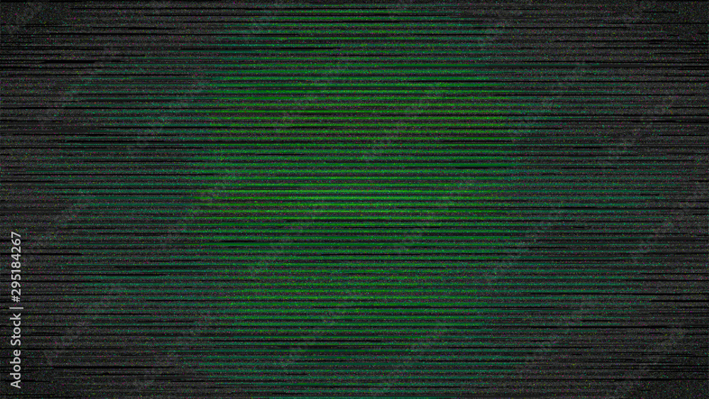 Poster green digital screen noise in vignette dark background