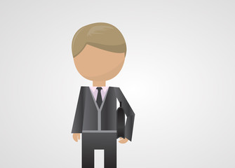 Business Man Cartoon Vector. Businessman With Briefcase - Isolated On Gray. Company Staff. Corporate Worker. Flat Design Cartoon Character Vector. Businessman In Business Suits. Avatar Man Icon