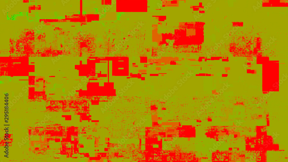 Poster green and red noise pixels digital screen abstract background