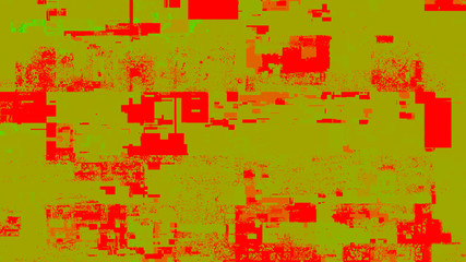 Green and Red Noise Pixels Digital Screen Abstract Background