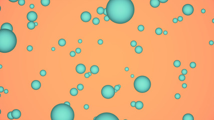 Blue Balls Particles on Orange Wall Pop Art Artoon Background