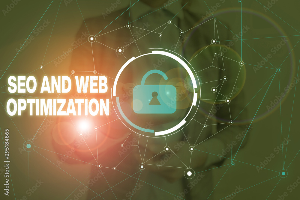 Poster handwriting text writing seo and web optimization. conceptual photo search engine keywording marketi