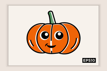 Cute cartoon pumpkin icon, can be used for the world vegan day logo