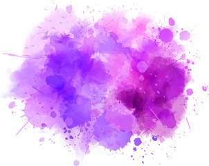 Fototapeta na wymiar Purple watercolor paint splash