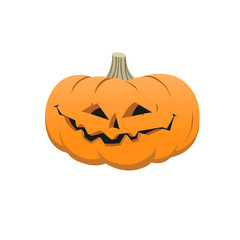 Halloween smiling pumpkin flat design vector illustration