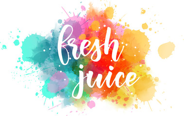 Fresh juice lettering on watercolor splash