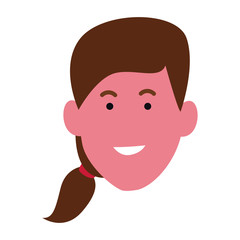 Cartoon woman with hair tail design