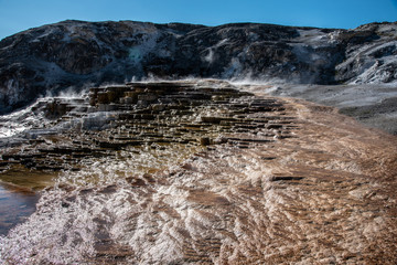 Minerva Terraces with its travertine deposits