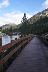 Fototapeta na wymiar Long Board walk along the senic Lake Tahoe in Sand Harbor State park