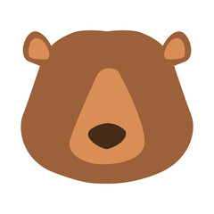 Cartoon wild bear face icon