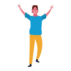 cartoon man icon, flat design