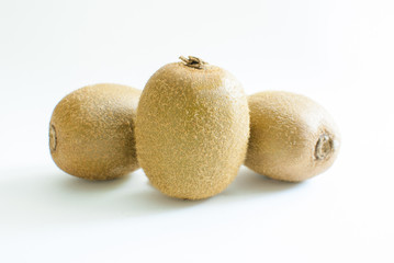 Several Kiwis isolated on a white background