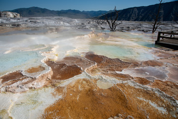 Mineral pools generated by a hot spring by Cleopatra terrace