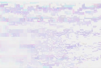Glitch digital screen pattern white, interference pixel.